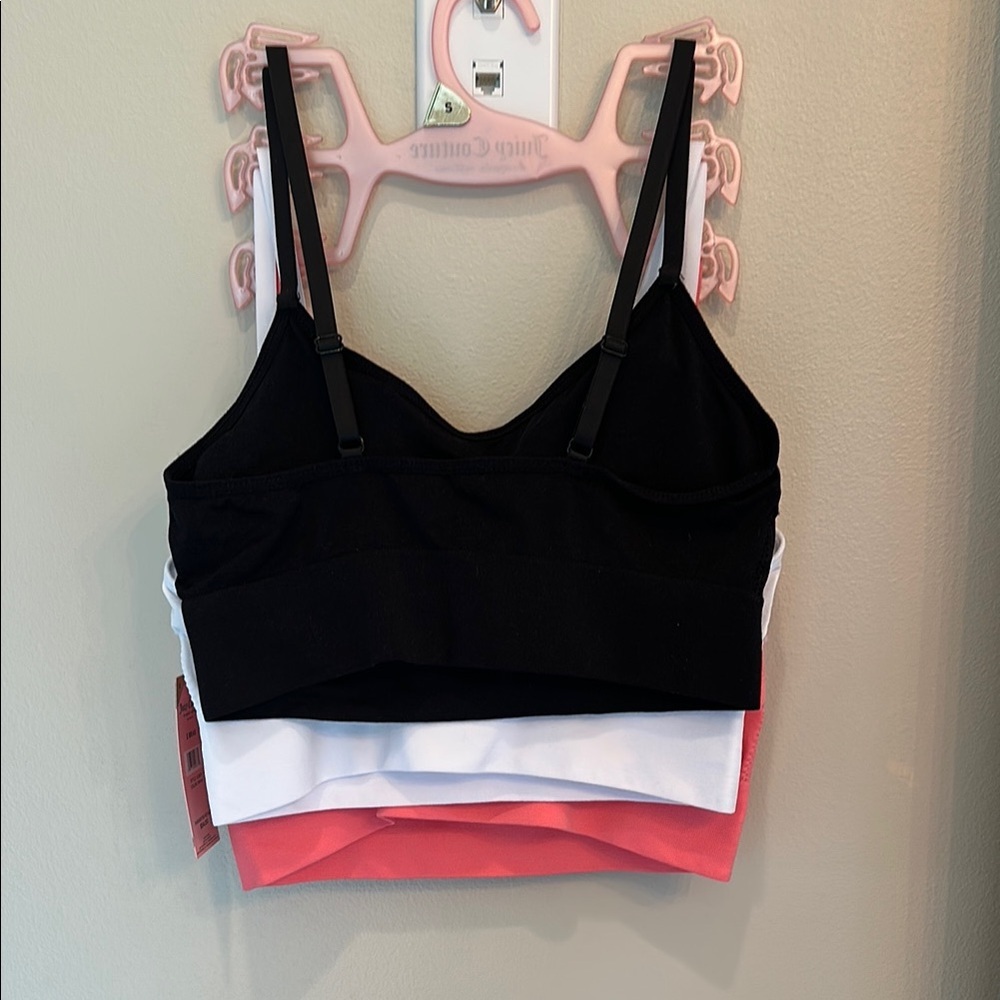 Juicy Couture Pink, Black, and White Bralette Set. 90% Nylon/10%Spandex. Size S - Picture 6 of 7